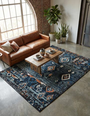 Navy Blue Morocco Rug