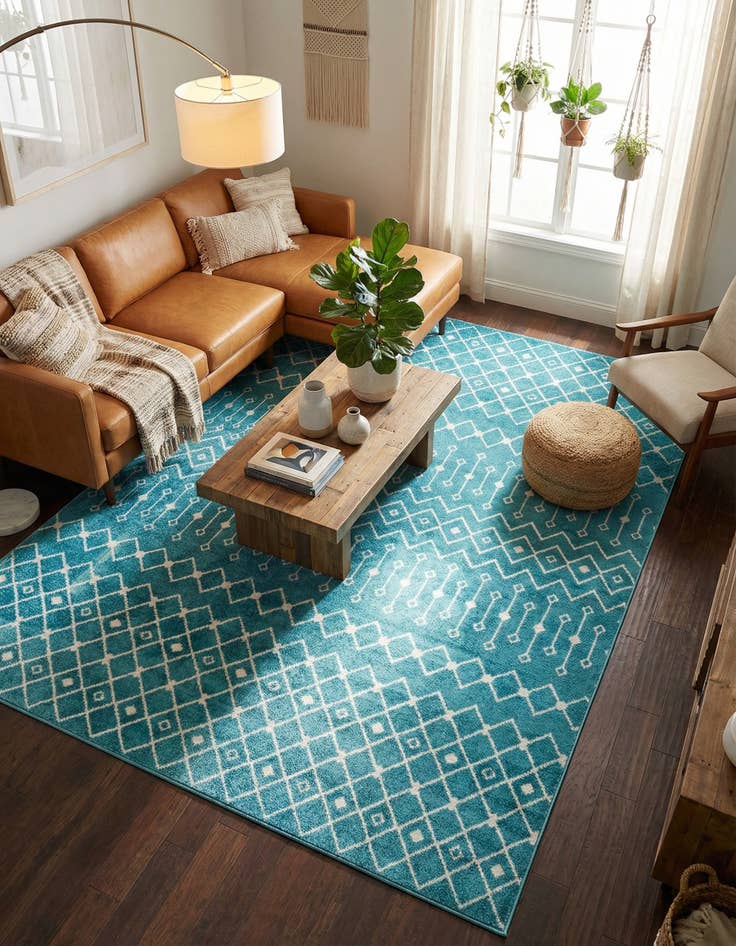 Detail image of 10' x 13' Moroccan Trellis Rug