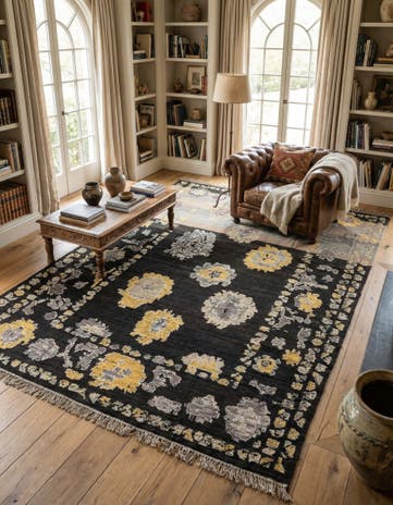 9' 3 x 13' 4 Hand Knotted Oushak Wool Rug