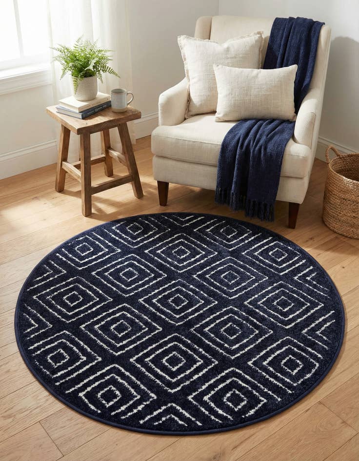 Detail image of 3' x 3' Washable Sabrina Soto Indoor / Outdoor Round Rug