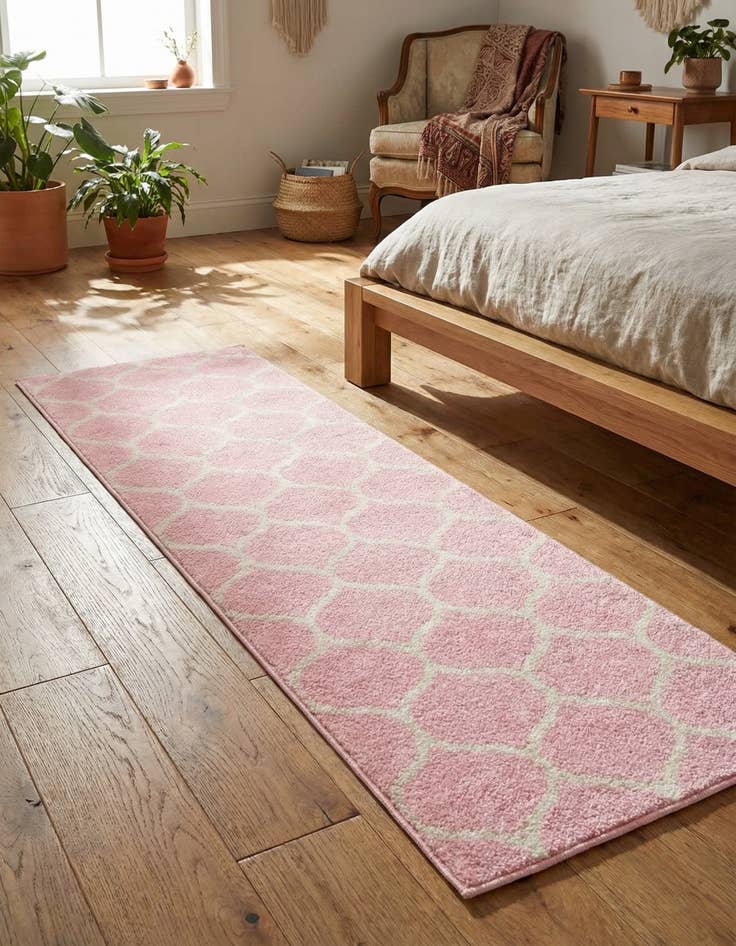 Detail image of 2' x 6' Lattice Frieze Runner Rug