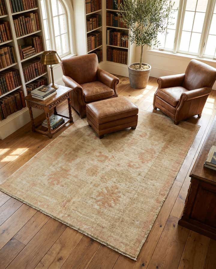 5' 2 x 7' 4 Hand Knotted Oushak Wool Rug