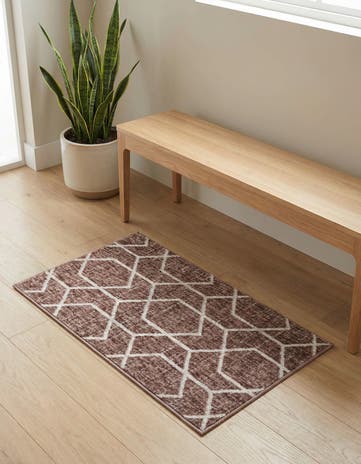 Dusty Rose Eco Trellis Rug
