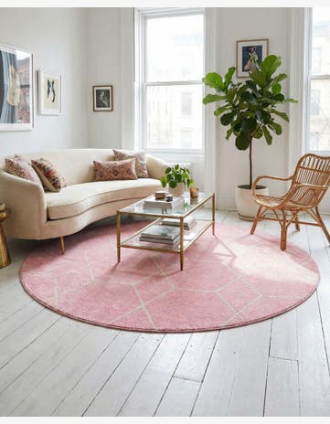 7' 10 x 7' 10 Trellis Frieze Round Rug
