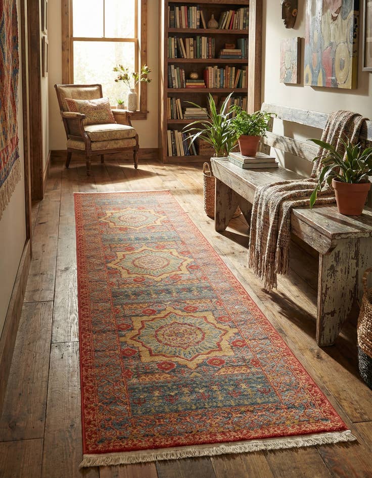 Detail image of 2' 7 x 10' Mamluk Runner Rug