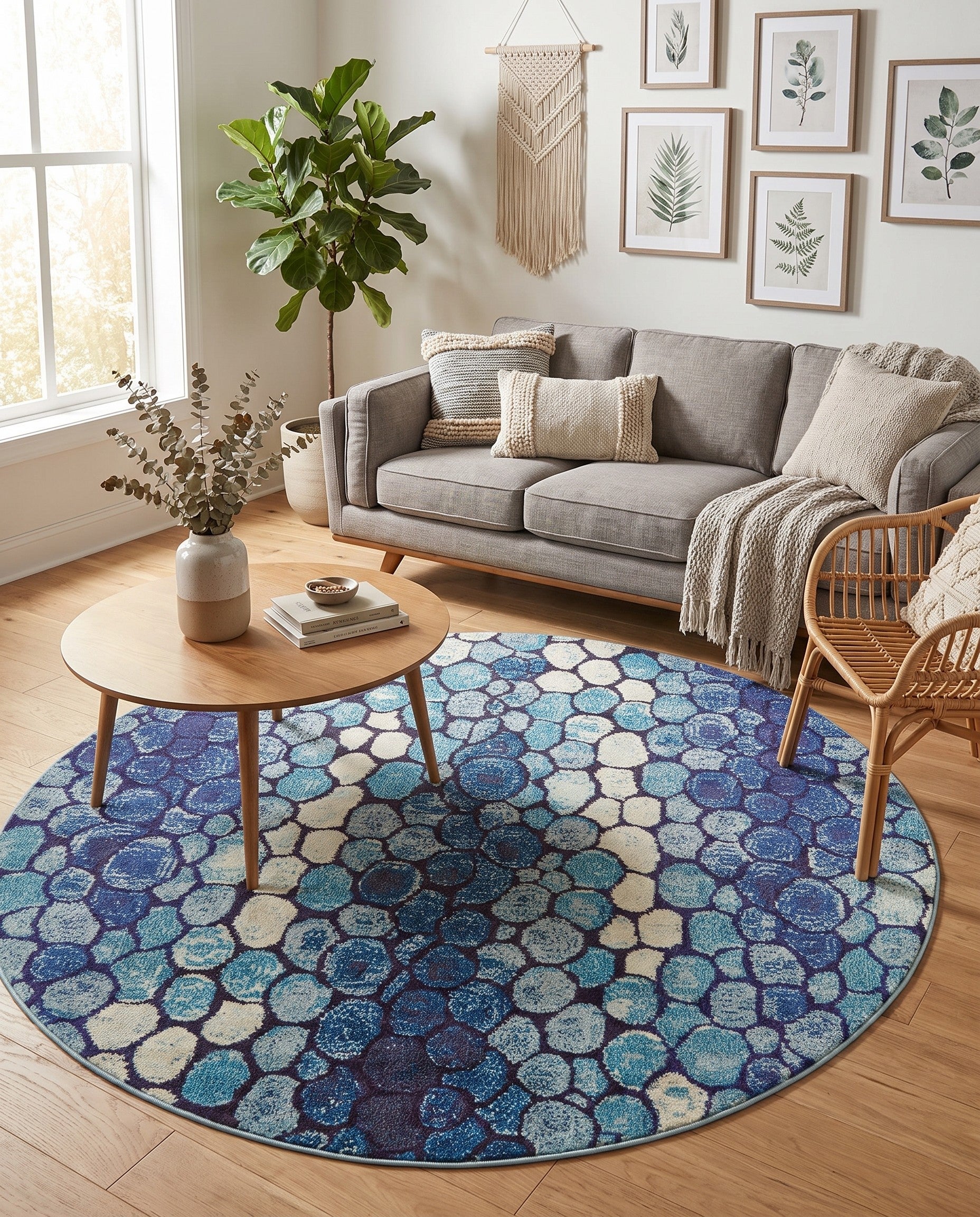 6' x 6' Washable Casablanca Round Rug