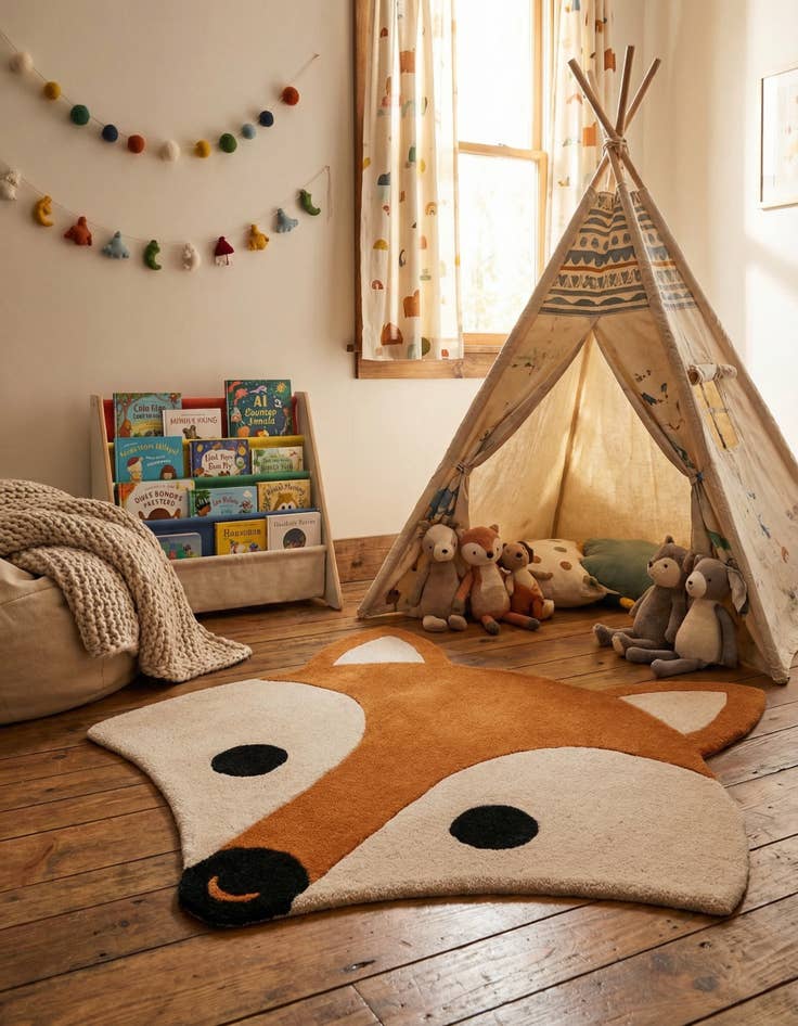 Detail image of 4' 1 x 4' 1 Playtime Kids Wool Freeform Rug