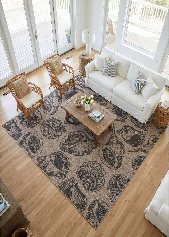10' x 10' Easy-Clean Coastal Indoor / Outdoor Square Rug
