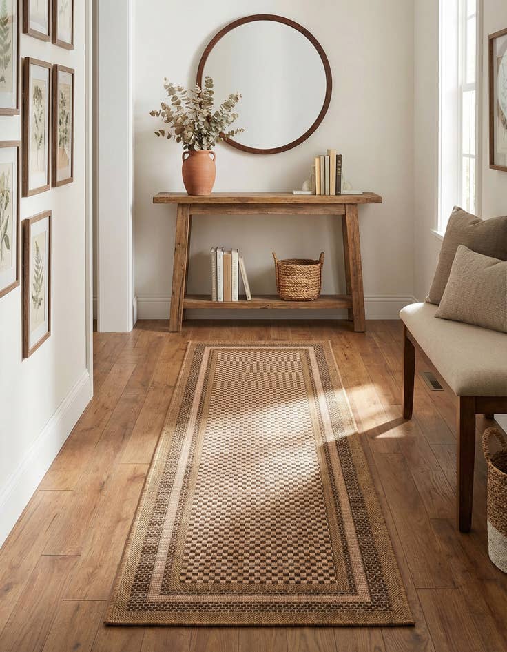 Detail image of 2' 2 x 6' Washable Border Indoor / Outdoor Runner Rug