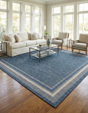 13' x 13' Easy-Clean Border Indoor / Outdoor Square Rug