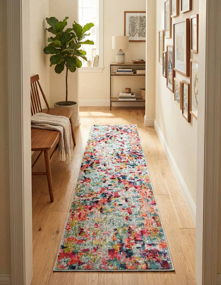 Detail image of 2' x 8' Washable Theia Runner Rug