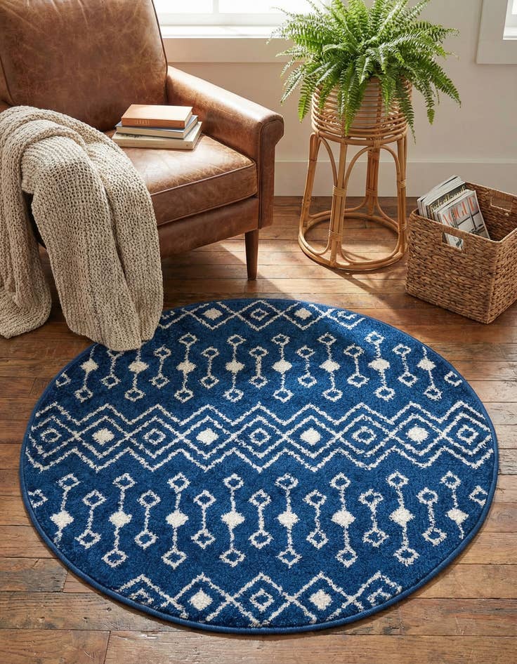 Detail image of 3' x 3' Moroccan Trellis Round Rug