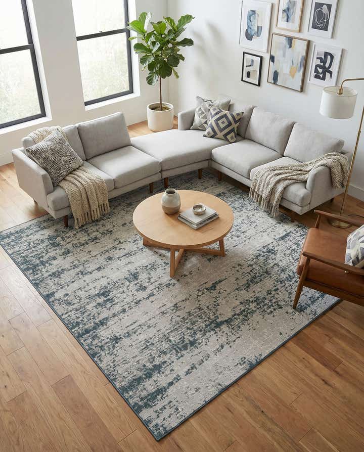 8' x 8' Easy-Clean Modern Indoor / Outdoor Square Rug
