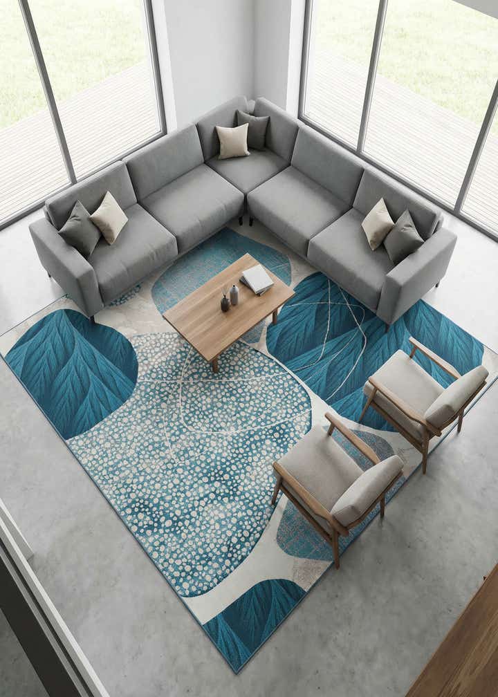 10' x 10' Easy-Clean Modern Indoor / Outdoor Square Rug