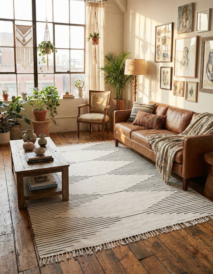 Detail image of 9' x 12'  Hand Woven Chindi Cotton Rug