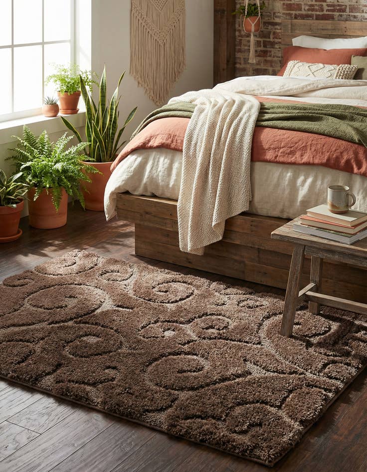 Detail image of 4' x 6' Floral Shag Rug