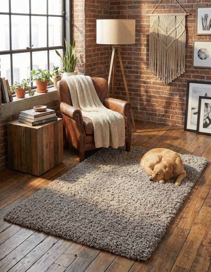 Detail image of 3' x 5' 3 Solid Shag Rug