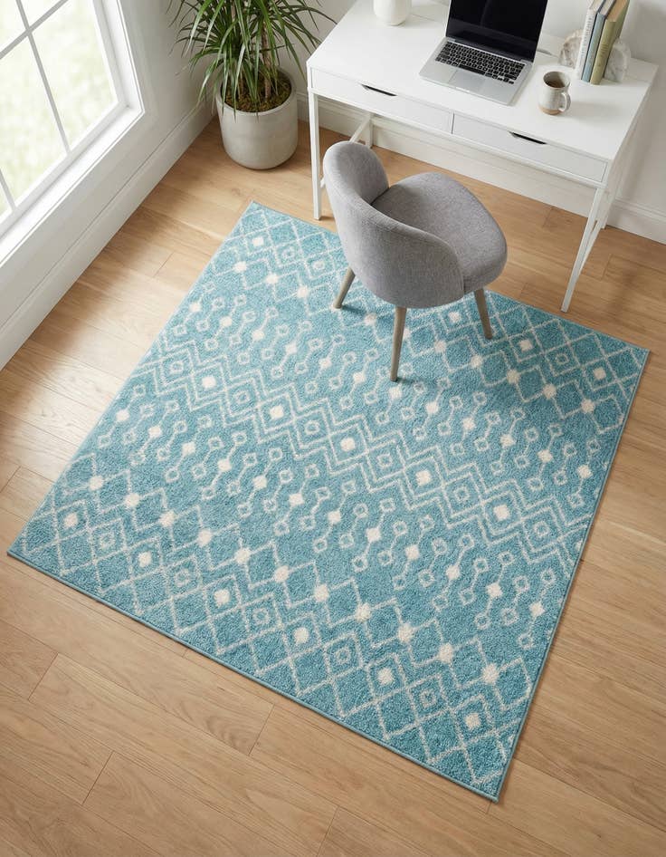 Detail image of 5' 3 x 5' 3 Moroccan Trellis Square Rug