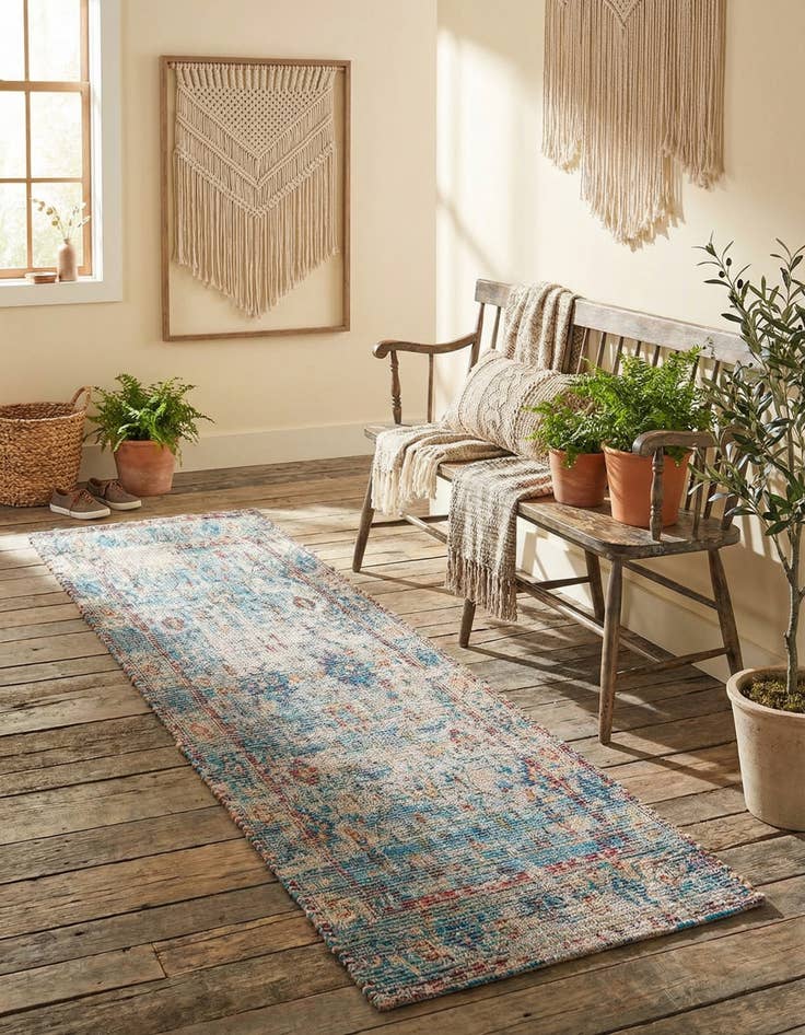 Detail image of 2' 2 x 8' Hand Woven Chenille Jute Runner Rug