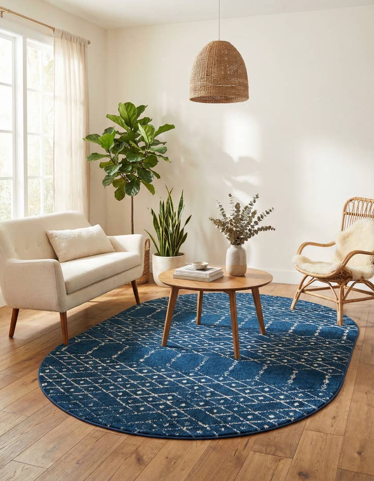 Detail image of 5' 3 x 8' Paxon Trellis Oval Rug