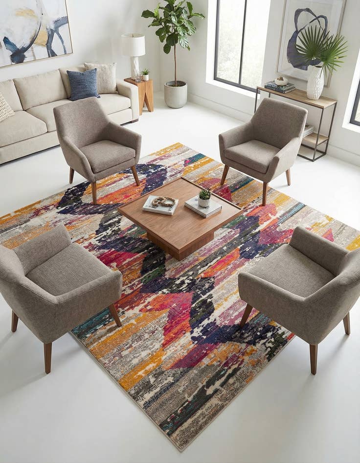 Detail image of 7' 10 x 7' 10  Washable Vivid Square Rug