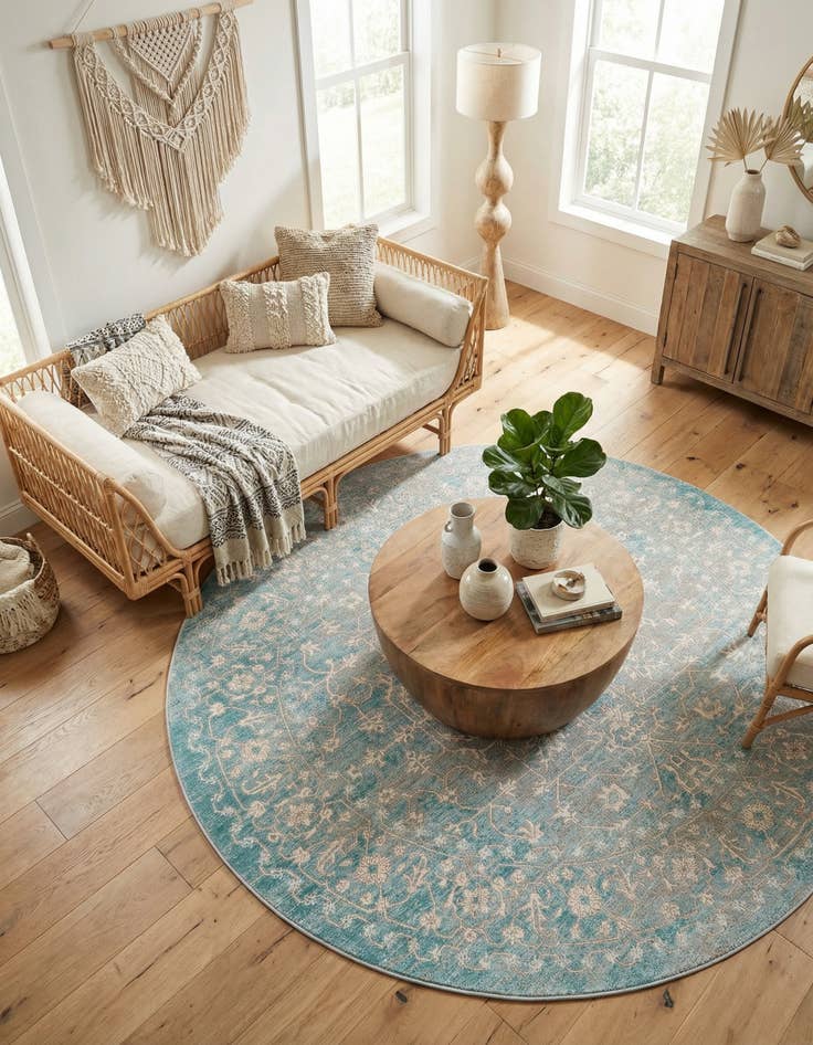 Detail image of 8' x 8' Modern Classical Round Rug