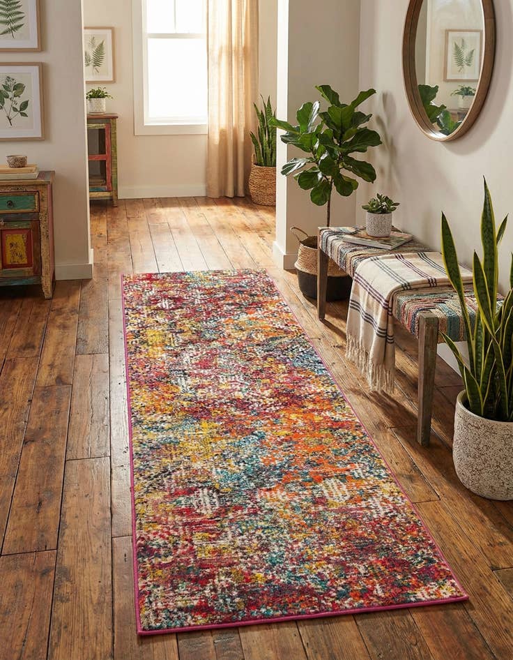 Detail image of 2' x 6' Washable Vivid Runner Rug