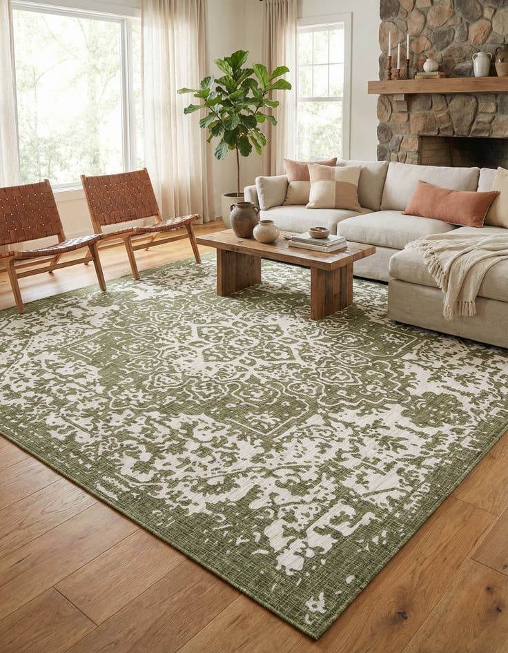 Detail image of 13' x 13' Easy-Clean Jill Zarin Dubai Indoor / Outdoor Square Rug