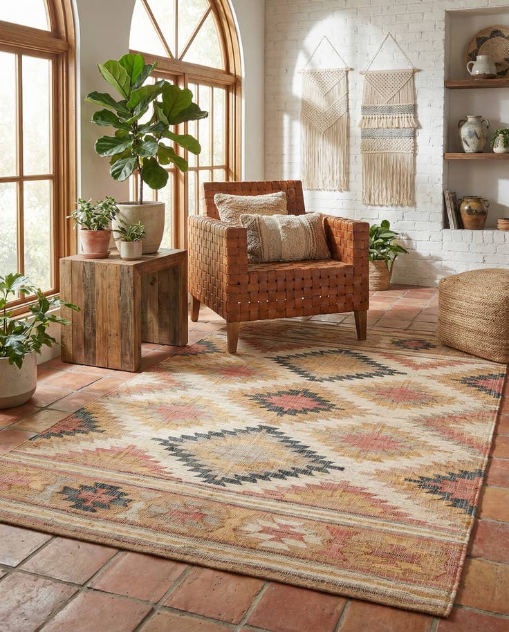 Detail image of 6' 1 x 9' Hand Woven Kilim Jute Rug