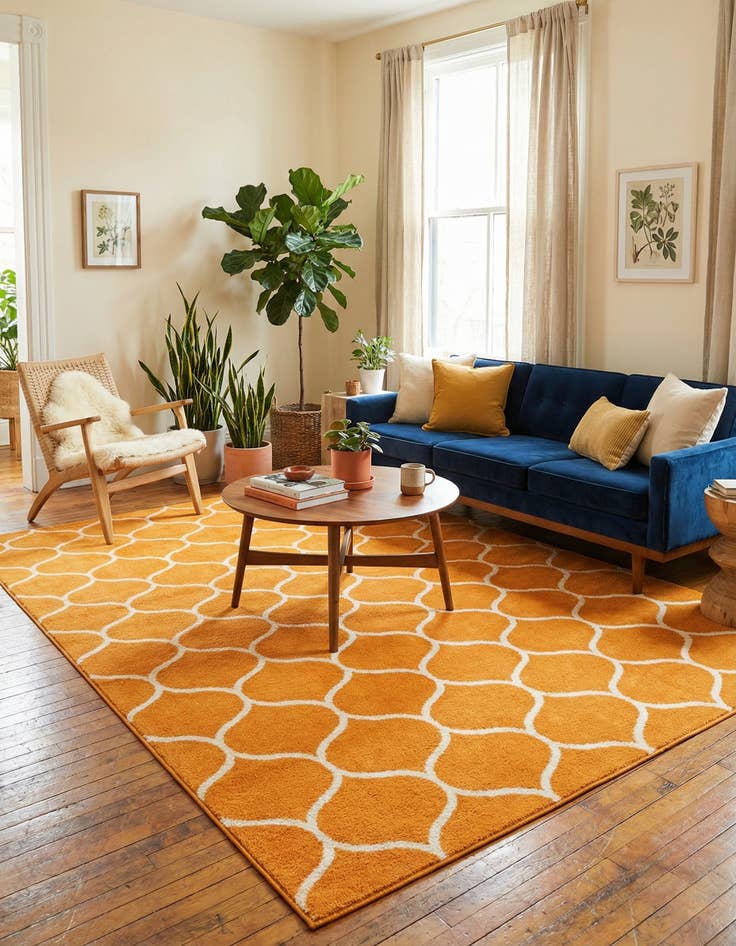 Detail image of 7' x 10' Lattice Frieze Rug