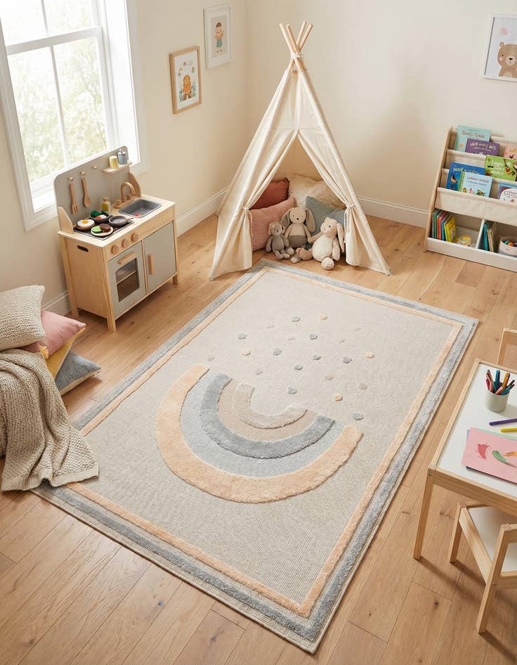 Detail image of 5' 3 x 8' Whimsy Kids Rug