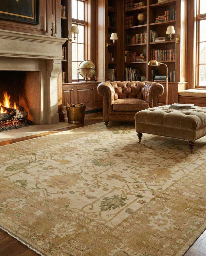 9' 2 x 12' 2 Hand Knotted Oushak Wool Rug