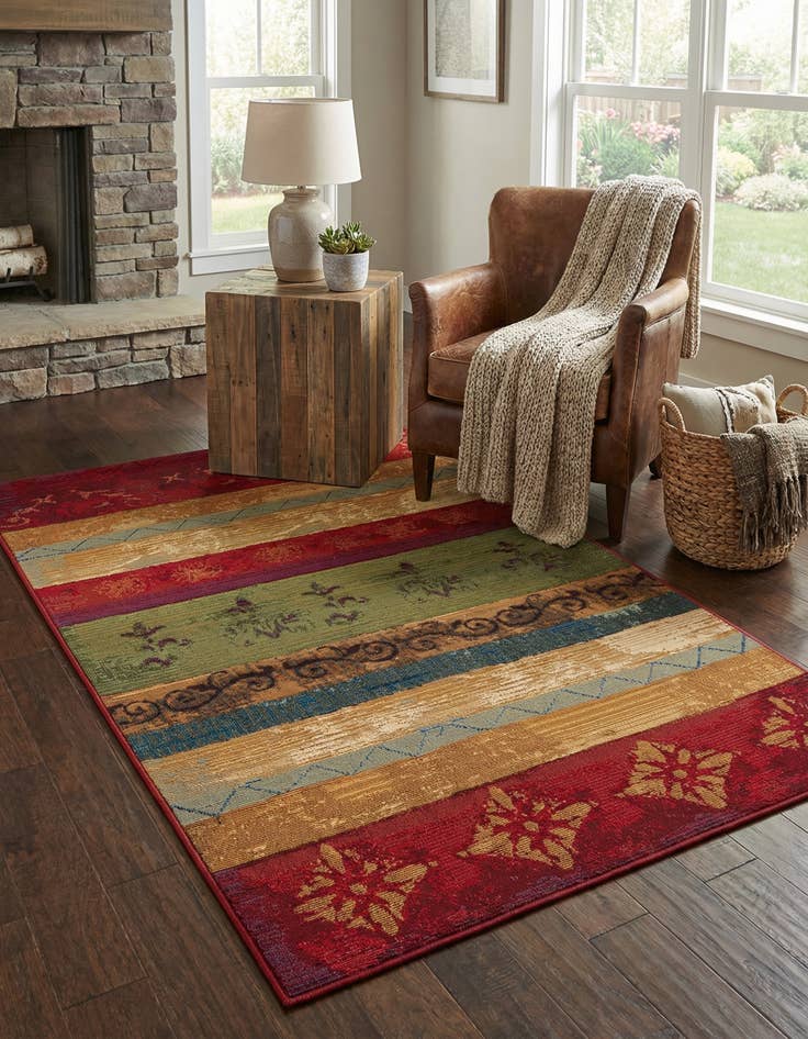 Detail image of 3' 3 x 5' 3 Washable Modern Indoor / Outdoor Rug