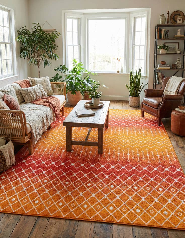 Detail image of 10' 8 x 14' Moroccan Trellis Rug