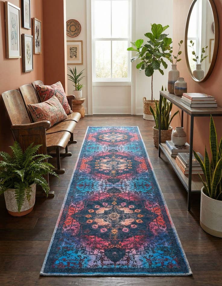 Detail image of 2' x 9' 10  Washable Renaissance Runner Rug
