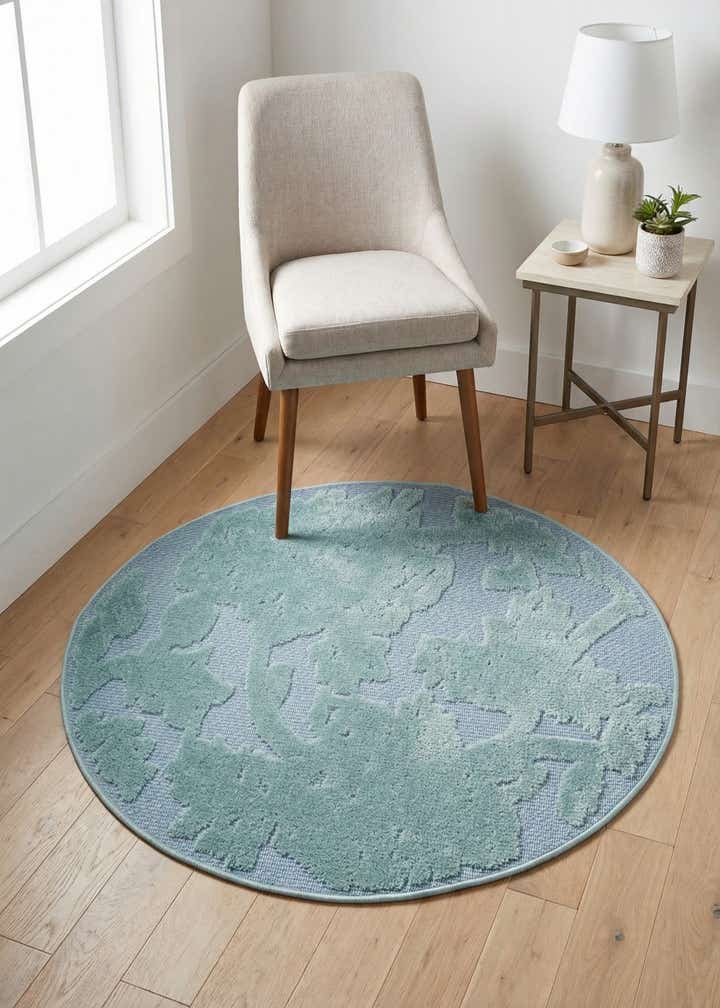 3' 3 x 3' 3 Easy-Clean Aruba Indoor / Outdoor Round Rug