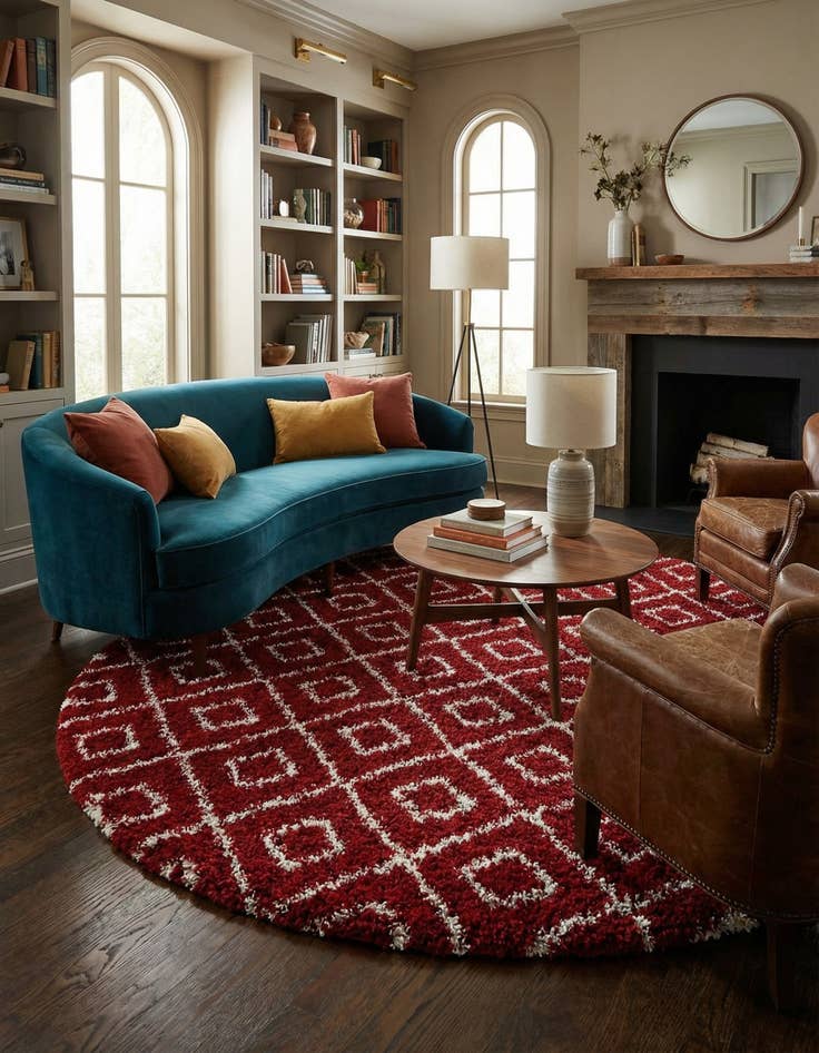 Detail image of 10' x 10' Trellis Shag Round Rug