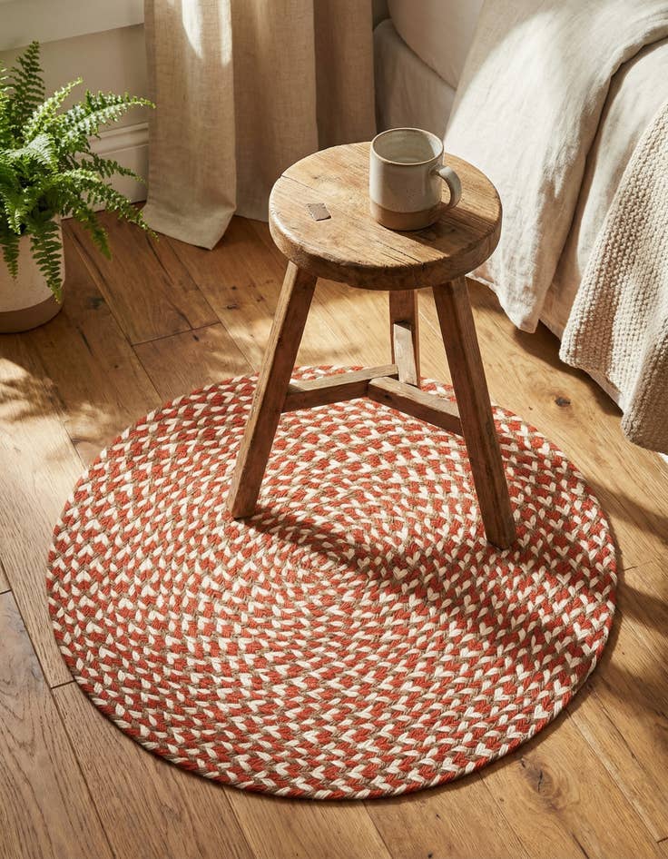 Detail image of  2' x 2'  Hand Tweed Braided Jute Round Rug