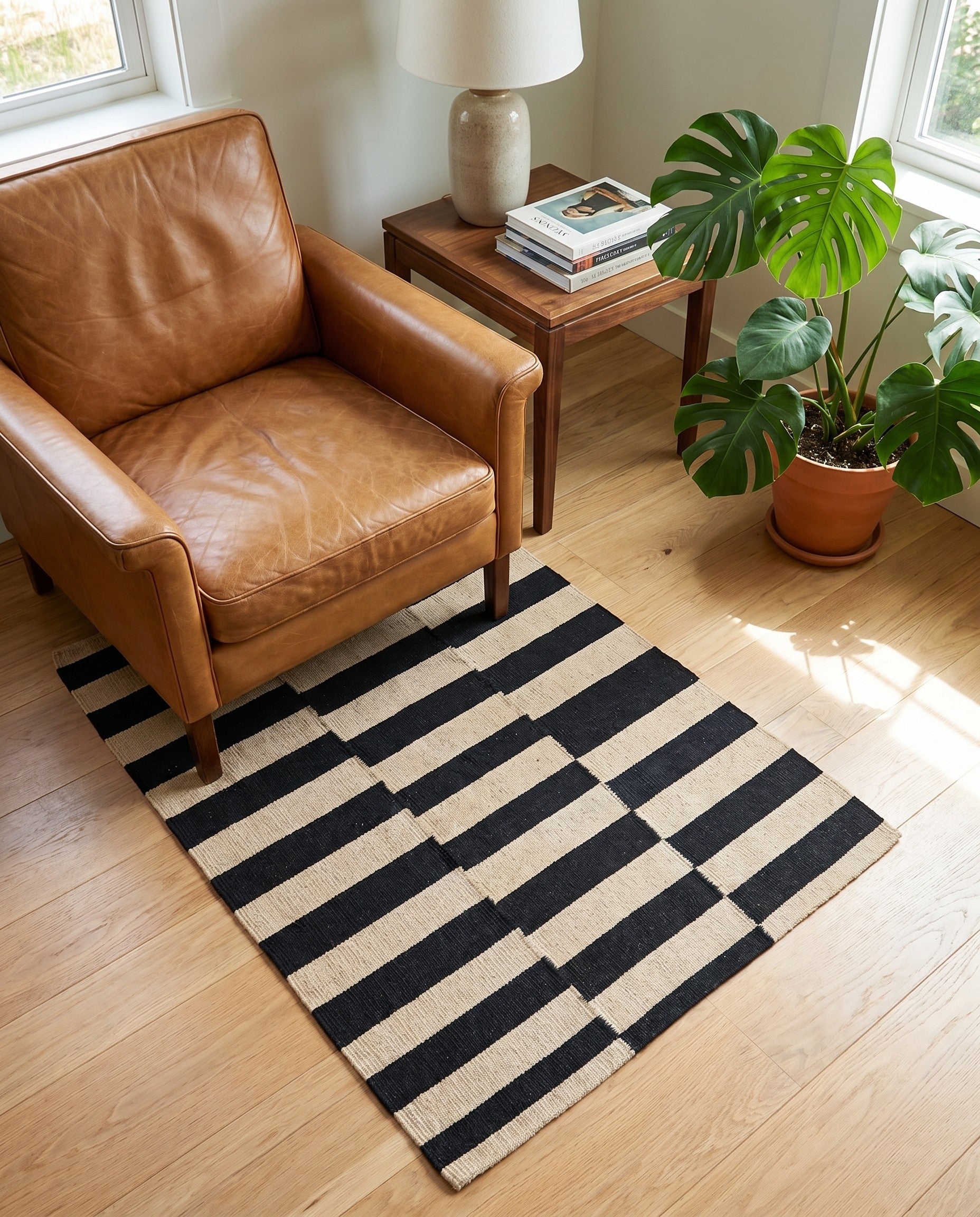 2' 8 x 3' 11 Hand Woven Kilim Modern Wool Rug