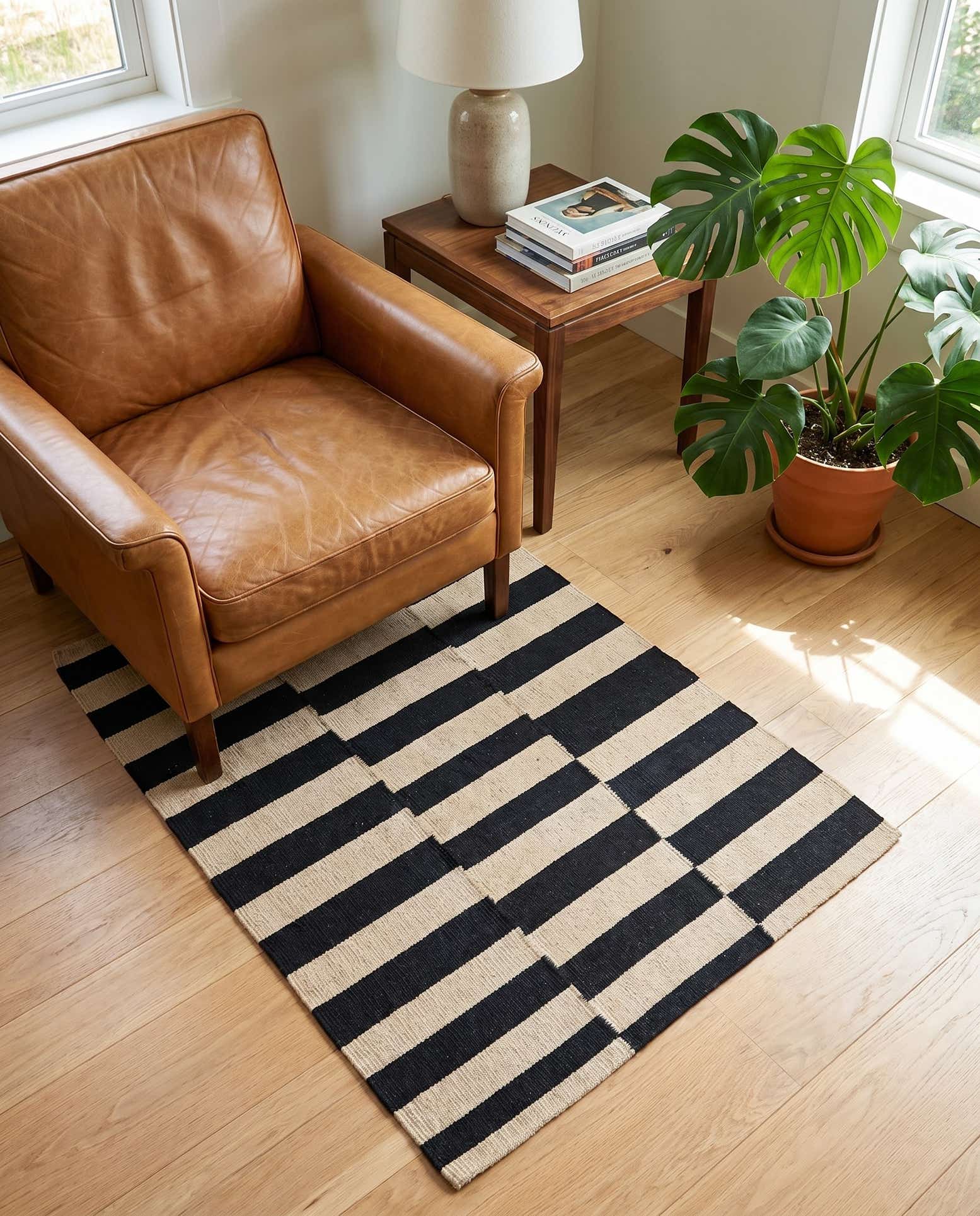 2' 8 x 3' 11 Hand Woven Kilim Modern Wool Rug