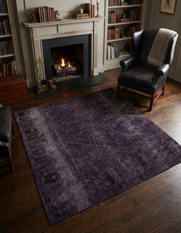 4' 9 x 5' 10 Hand Knotted Ultra Vintage Persian Wool Square Rug