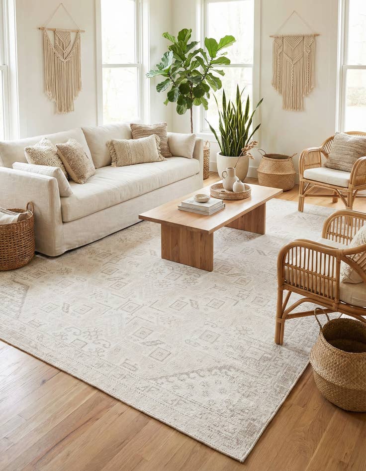 Detail image of 10' x 14'  Washable Aztec Indoor / Outdoor Rug