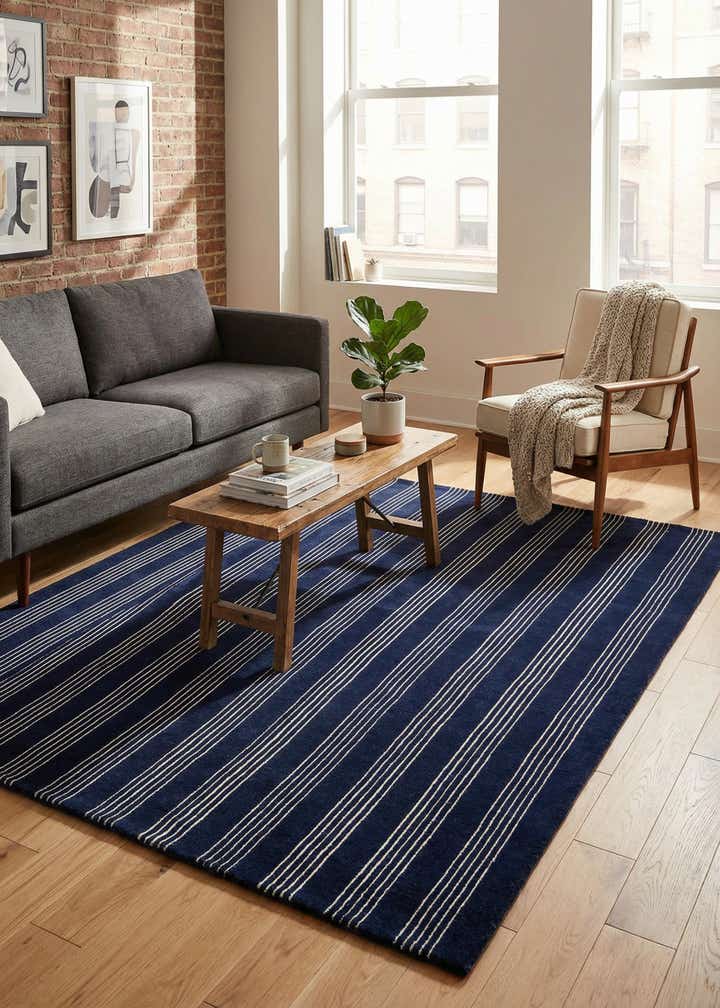 5' 1 x 8' Jill Zarin Striped Wool Rug