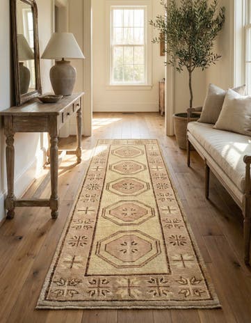 2' 9 x 8' 2 Hand Knotted Oushak Wool Runner Rug