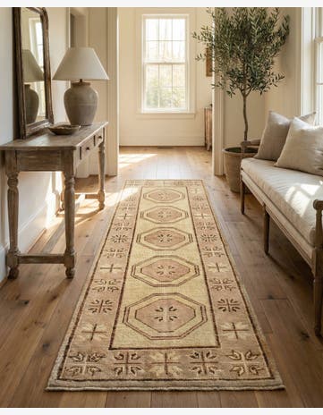 2' 9 x 8' 2 Hand Knotted Oushak Wool Runner Rug