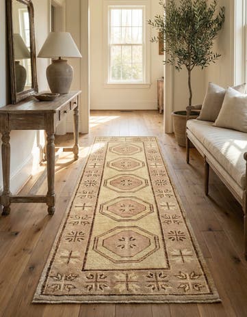 2' 9 x 8' 2 Hand Knotted Oushak Wool Runner Rug