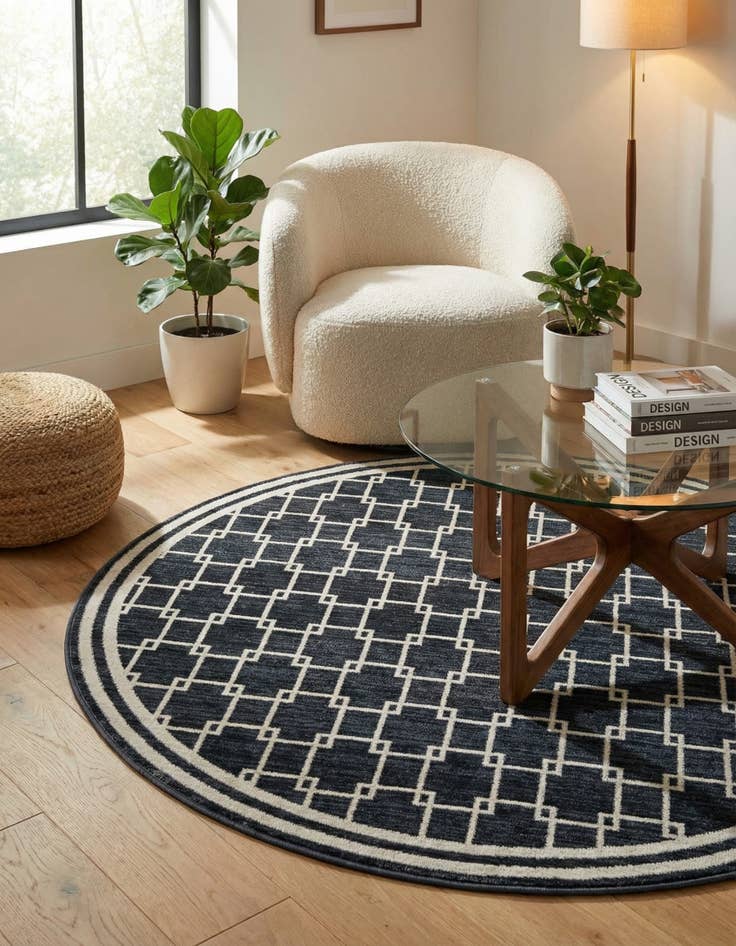 Detail image of Jill Zarin 4' x 4' Metropolitan Uptown Round Rug