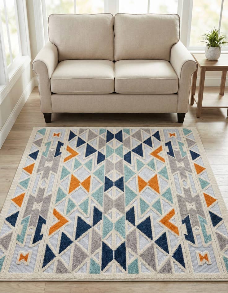 Detail image of 5' 3 x 5' 3  Washable Aruba Indoor / Outdoor Square Rug