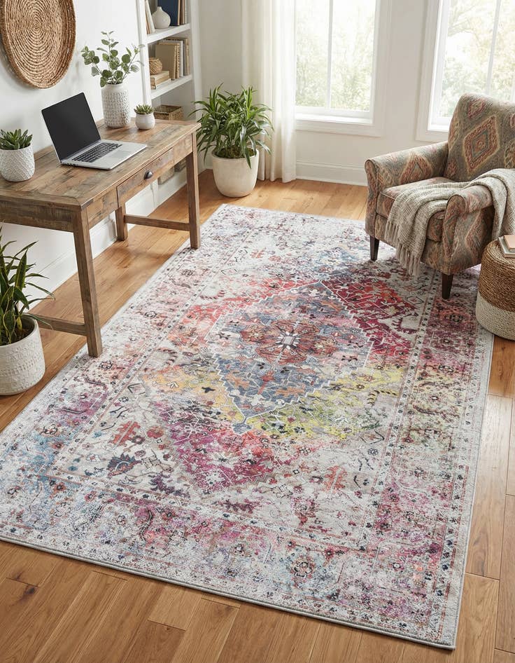 Detail image of 5' x 8'  Washable Yara Rug