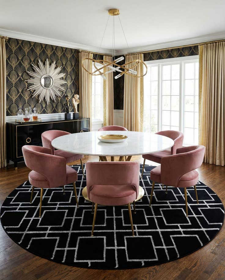 Detail image of 7' 10 x 7' 10 Marilyn Monroe™ Glam Deco Round Rug